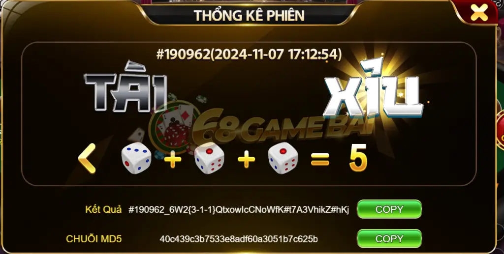 Luật Chơi Cơ Bản Của Tài Xỉu MD5 1S