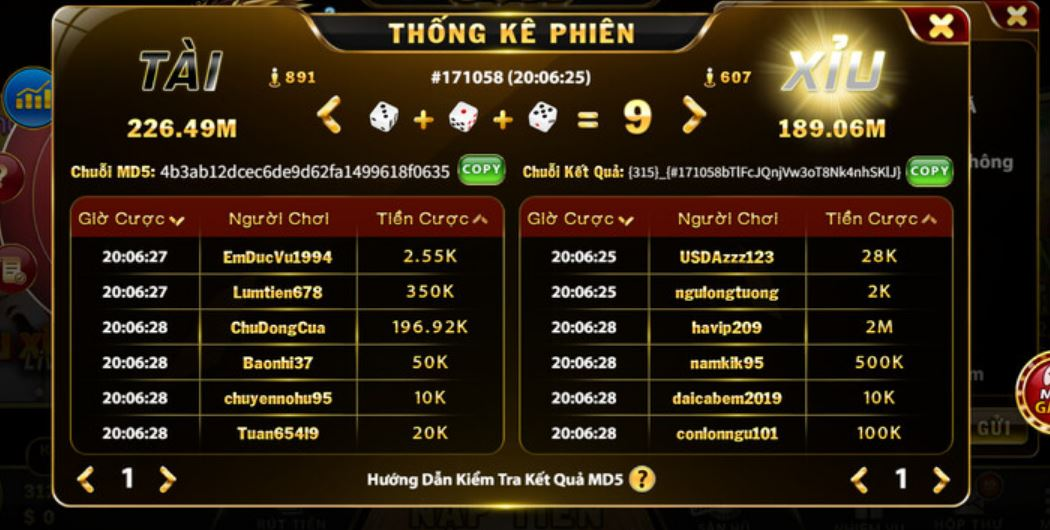 Tài xỉu MD5