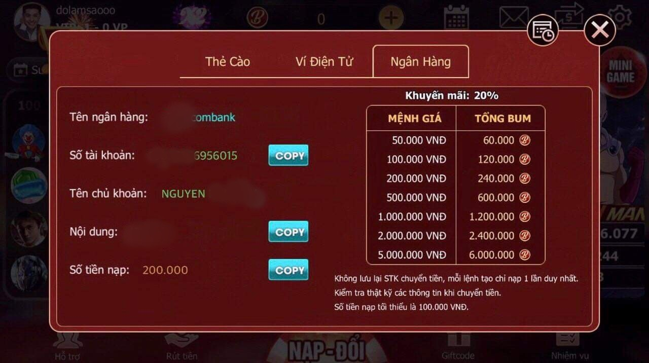 Hướng dẫn nạp tiền tài xỉu MD5 an toàn, nhanh chóng
