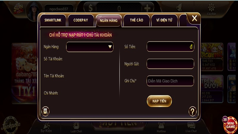Nạp tiền tài xỉu MD5